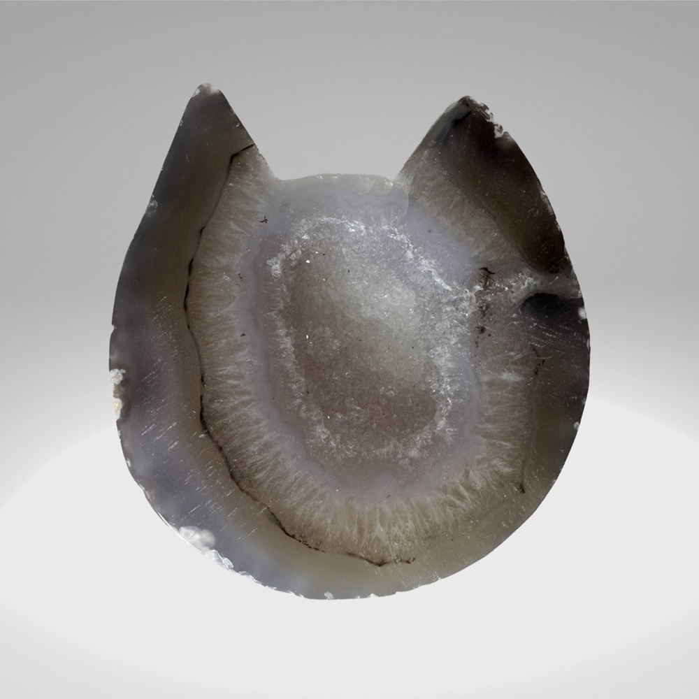Agate druzy natural stone crystal ( cat head shape) - Picture 5 of 9